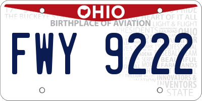 OH license plate FWY9222