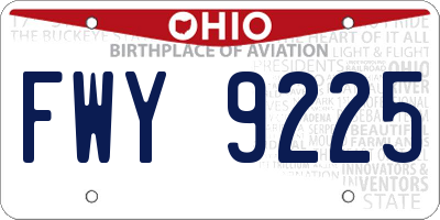 OH license plate FWY9225