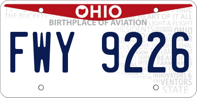 OH license plate FWY9226