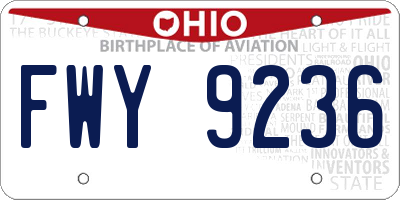 OH license plate FWY9236