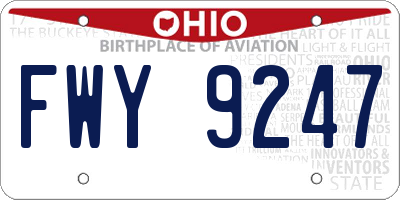 OH license plate FWY9247