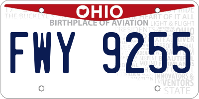 OH license plate FWY9255