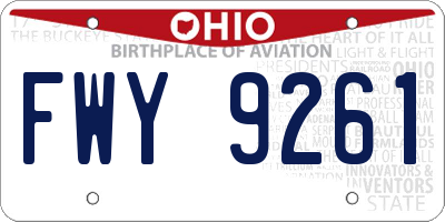 OH license plate FWY9261