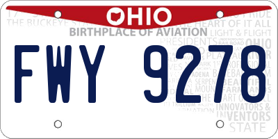 OH license plate FWY9278