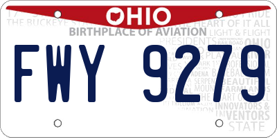 OH license plate FWY9279