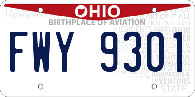 OH license plate FWY9301