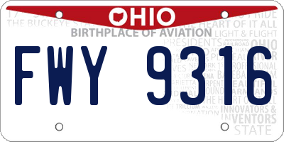 OH license plate FWY9316