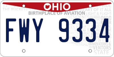 OH license plate FWY9334