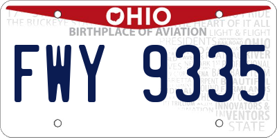 OH license plate FWY9335