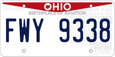 OH license plate FWY9338