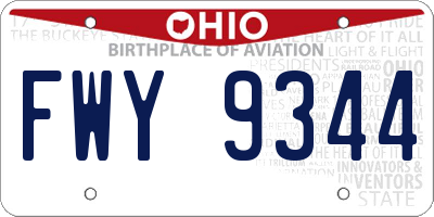 OH license plate FWY9344