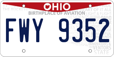 OH license plate FWY9352