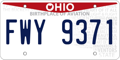 OH license plate FWY9371
