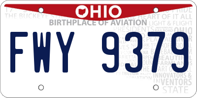 OH license plate FWY9379