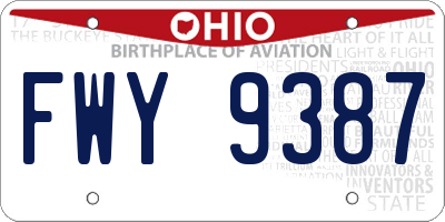 OH license plate FWY9387