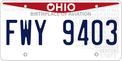 OH license plate FWY9403