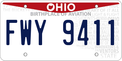OH license plate FWY9411