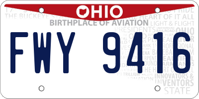 OH license plate FWY9416