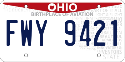 OH license plate FWY9421