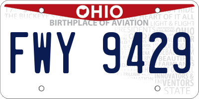 OH license plate FWY9429