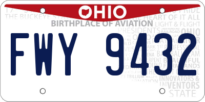 OH license plate FWY9432