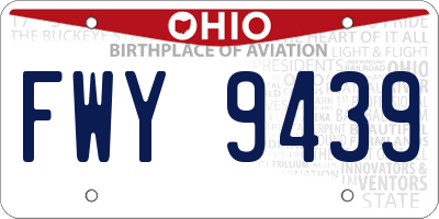 OH license plate FWY9439