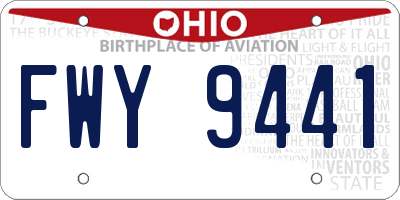 OH license plate FWY9441