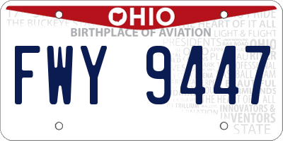 OH license plate FWY9447