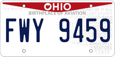 OH license plate FWY9459