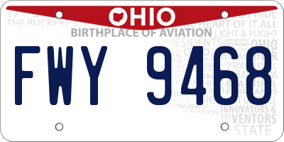 OH license plate FWY9468