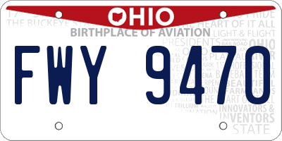 OH license plate FWY9470