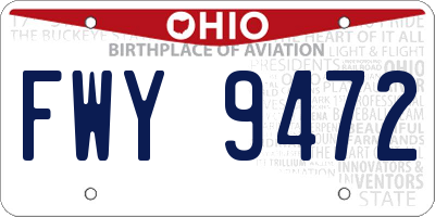 OH license plate FWY9472