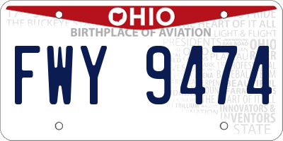 OH license plate FWY9474
