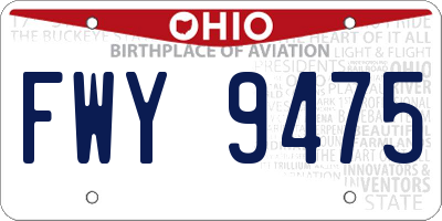 OH license plate FWY9475