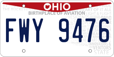 OH license plate FWY9476