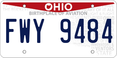 OH license plate FWY9484