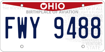 OH license plate FWY9488