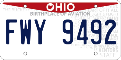 OH license plate FWY9492