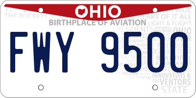 OH license plate FWY9500
