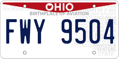 OH license plate FWY9504