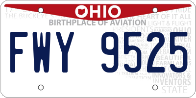 OH license plate FWY9525