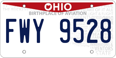 OH license plate FWY9528