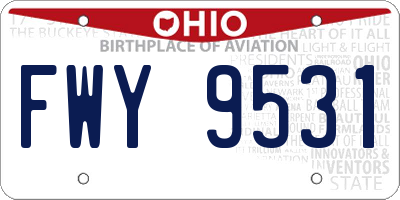 OH license plate FWY9531
