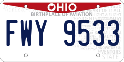 OH license plate FWY9533