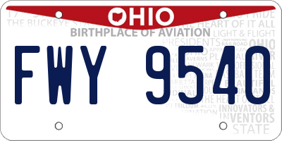 OH license plate FWY9540