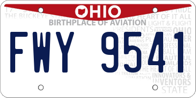 OH license plate FWY9541