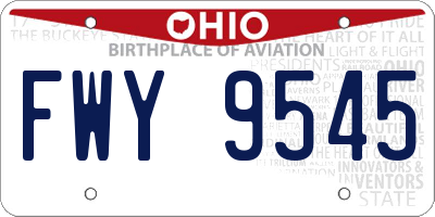 OH license plate FWY9545