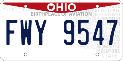 OH license plate FWY9547