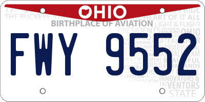 OH license plate FWY9552