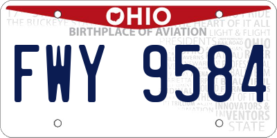 OH license plate FWY9584